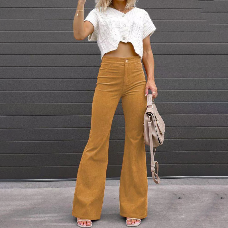 Warm High Waisted Corduroy Pants