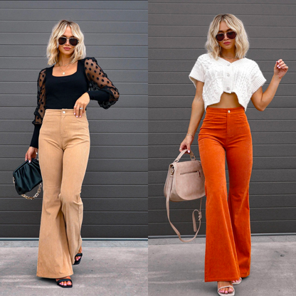 Warm High Waisted Corduroy Pants