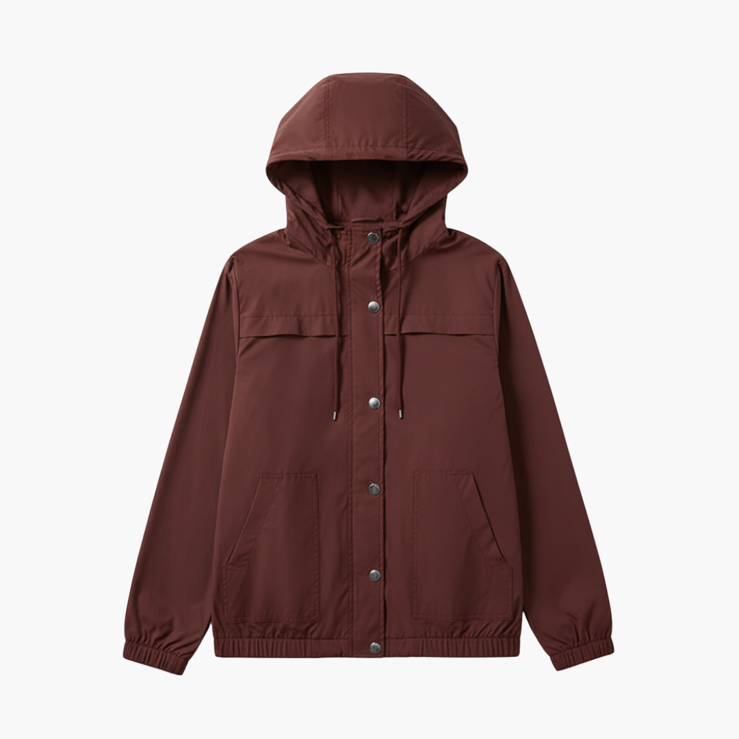 Ladies' Zip Up Hoodie with Button Front - Olytrend
