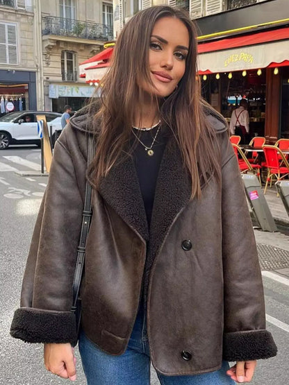 Luxe Faux Leather Parka Coat for Women - Nocini