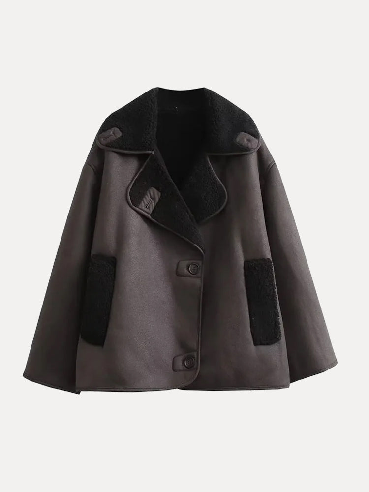 Luxe Faux Leather Parka Coat for Women