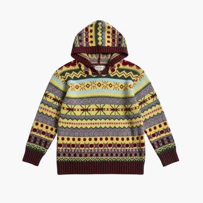 Ladies' Colorful Hooded Knit Sweater - Olytrend