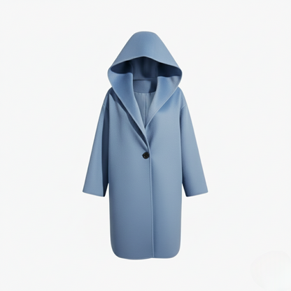 Ladies Red Coat with Oversized Collar and Full Sleeves - Olytrend