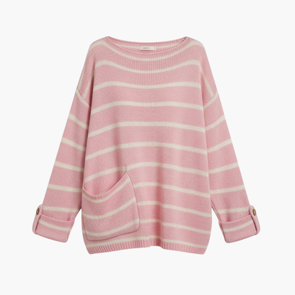 Ladies' Classic Crew Neck Pullover Jumper with Pocket - Olytrend