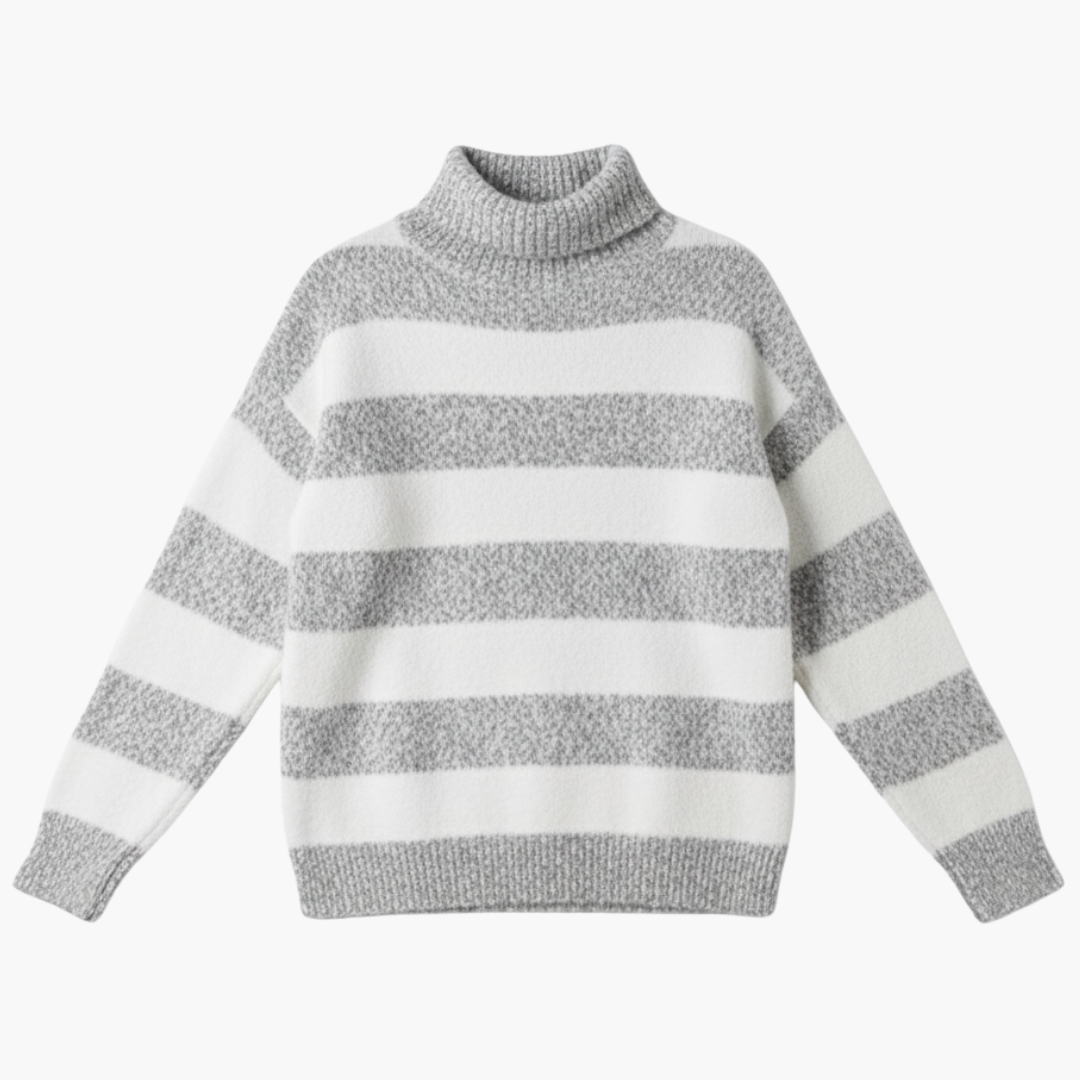 Classic Striped Crew Neck Long Sleeve Sweater - Olytrend