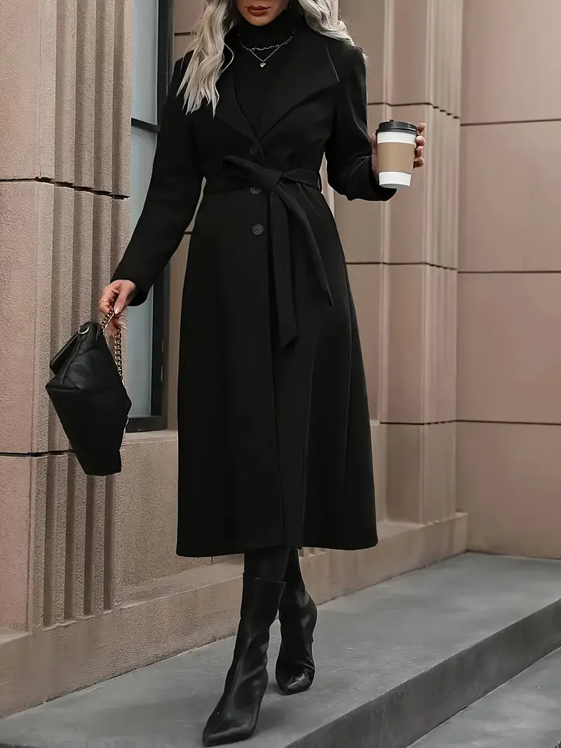 Classic Waterproof Winter Trench Coat with Belt