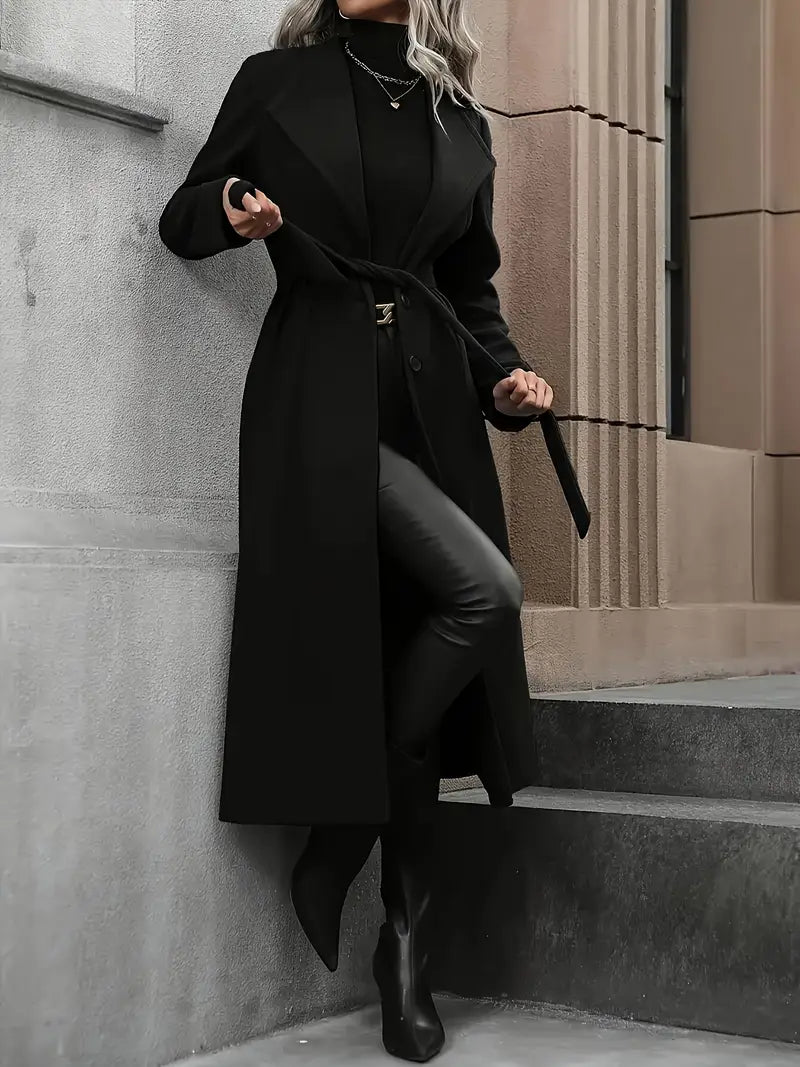 Classic Waterproof Winter Trench Coat with Belt