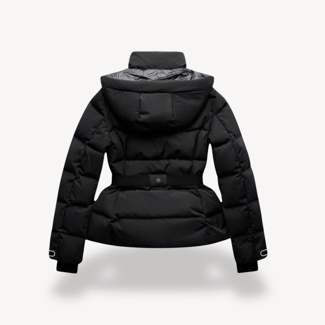 Warm Waterproof Women's Puffer Coat with Belt