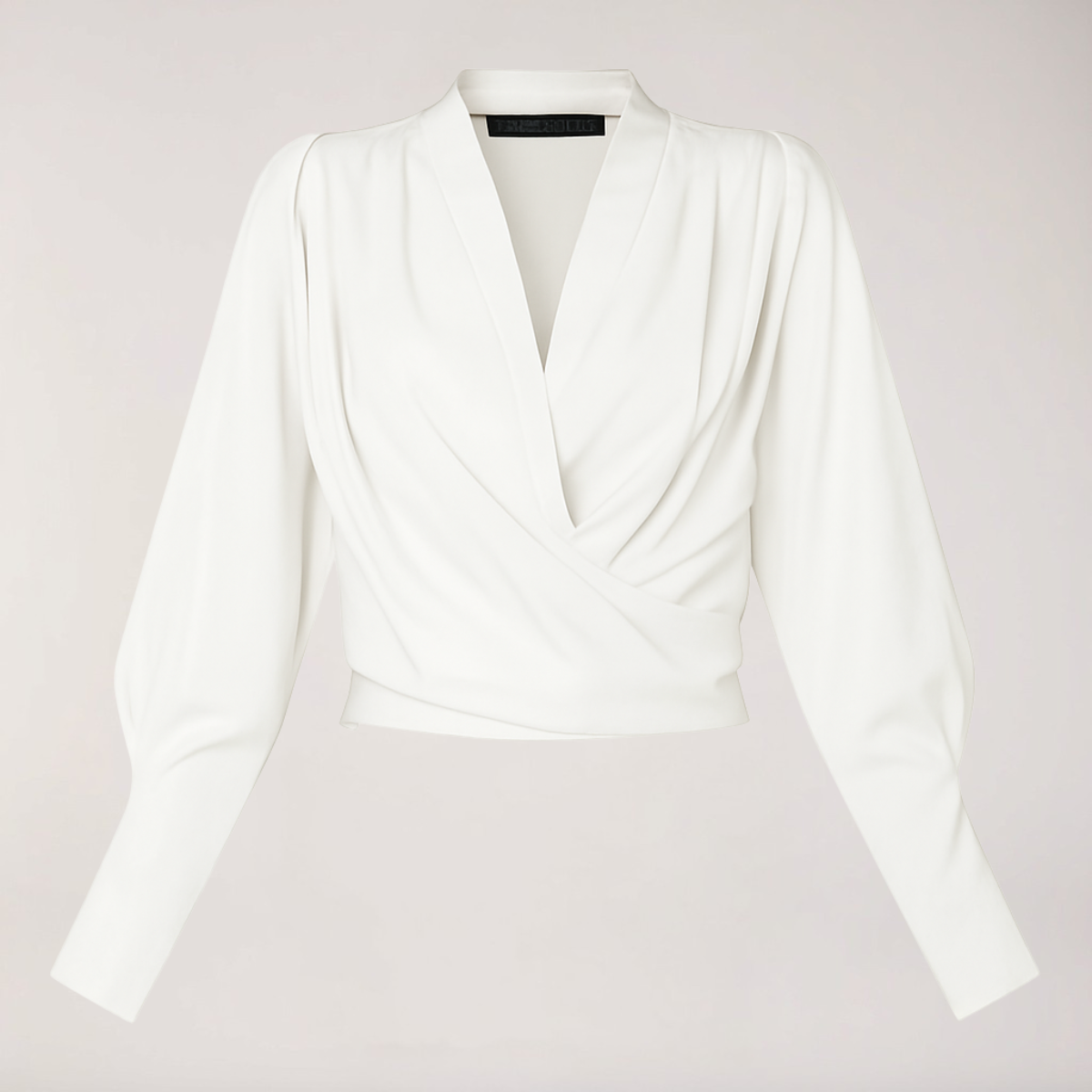 Elegant V-Neck Top with Puffy Sleeves for Women - Nocini