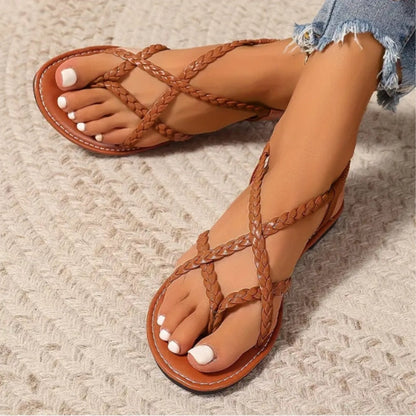Fashionable Ladies Woven Toe Loop Summer Sandals