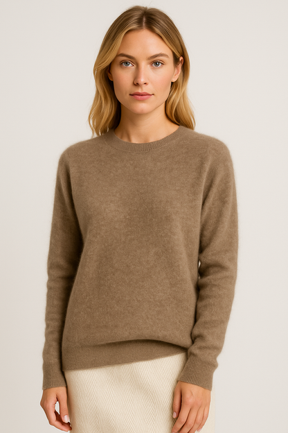 Timeless Crew Neck Wool Sweater for Women