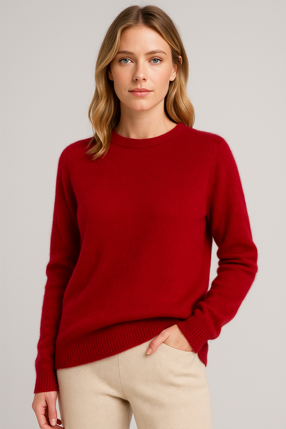 Timeless Crew Neck Wool Sweater for Women - Nocini