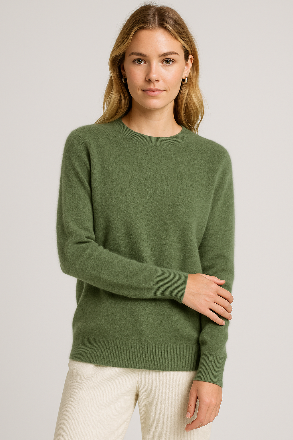 Timeless Crew Neck Wool Sweater for Women