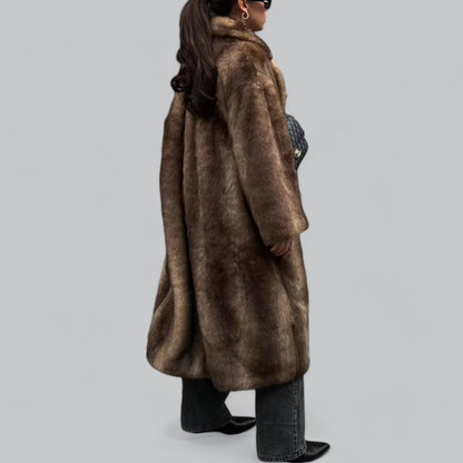 Luxurious Black Faux Fur Winter Parka Coat