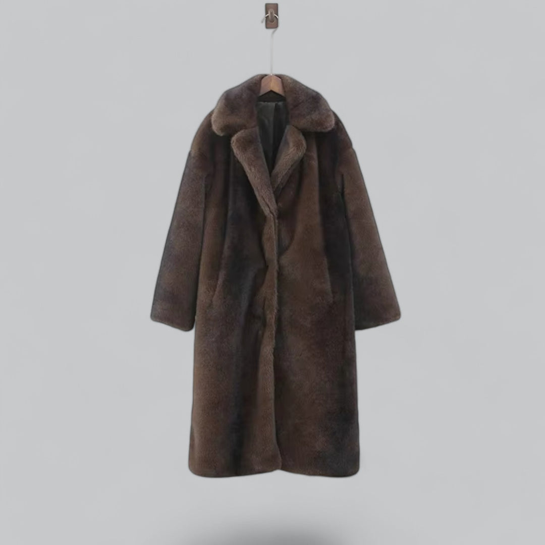 Luxurious Black Faux Fur Winter Parka Coat