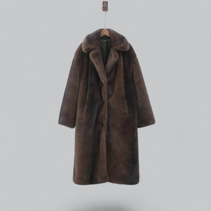Luxurious Black Faux Fur Winter Parka Coat