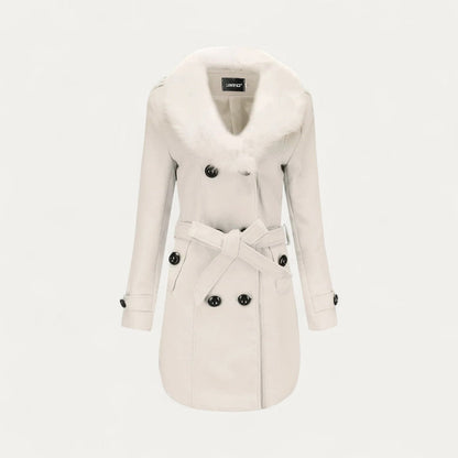 Luxury Ladies Faux Fur Lined Trench Coat
