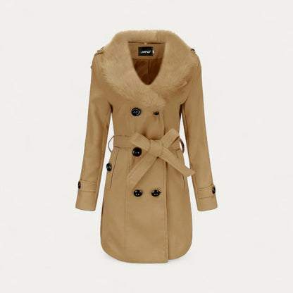 Luxury Ladies Faux Fur Lined Trench Coat