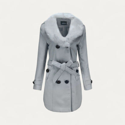 Luxury Ladies Faux Fur Lined Trench Coat