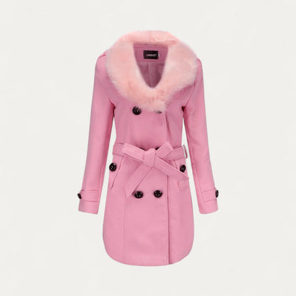 Luxury Ladies Faux Fur Lined Trench Coat