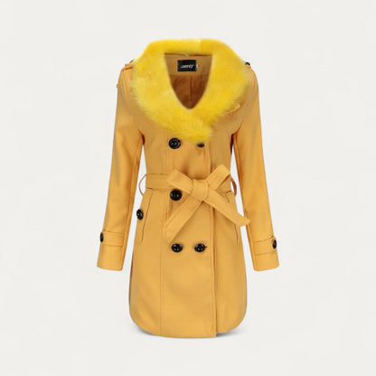 Luxury Ladies Faux Fur Lined Trench Coat