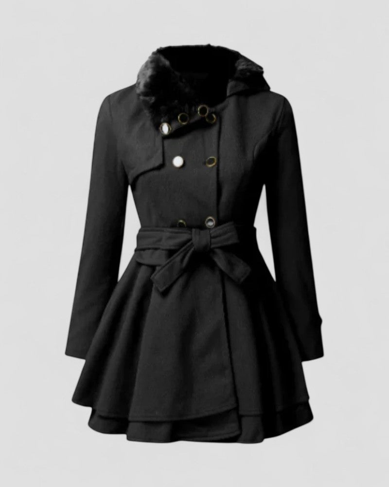 Luxury Ladies Fur Trimmed Parka Coat - Nocini