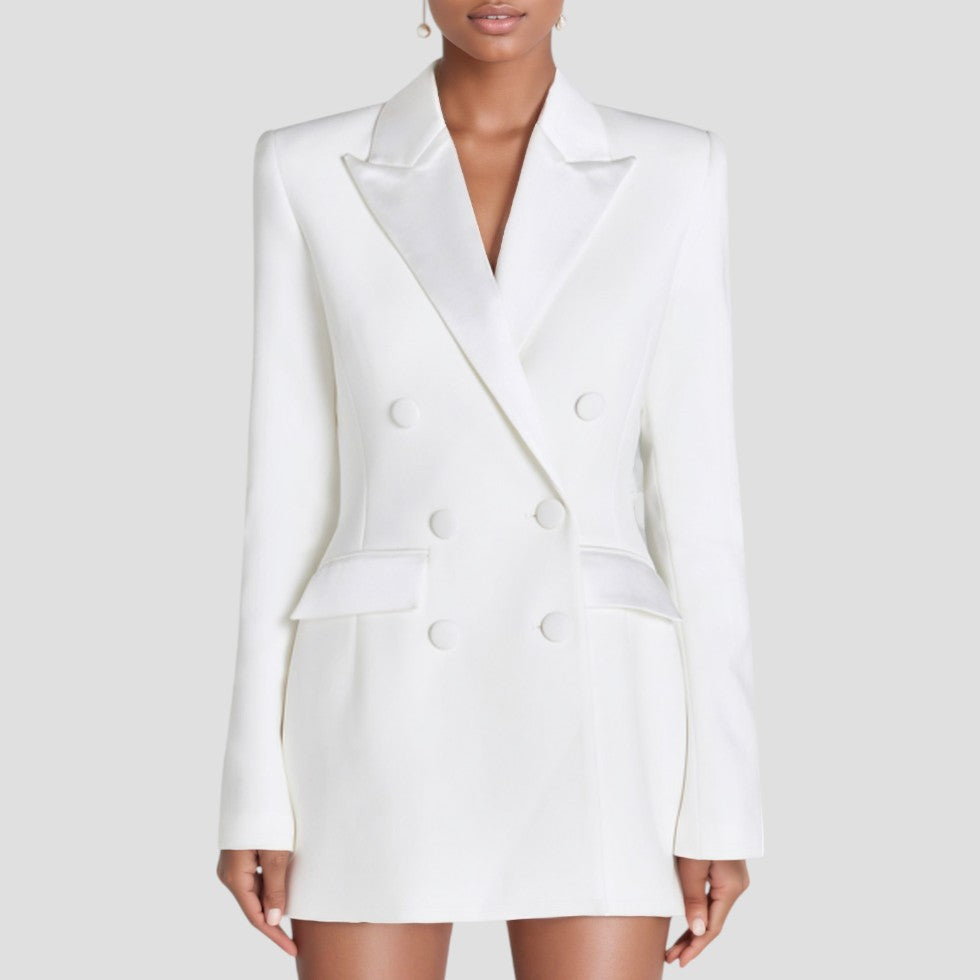 Elegant Satin Blazer Dress for Women