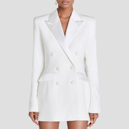 Elegant Satin Blazer Dress for Women
