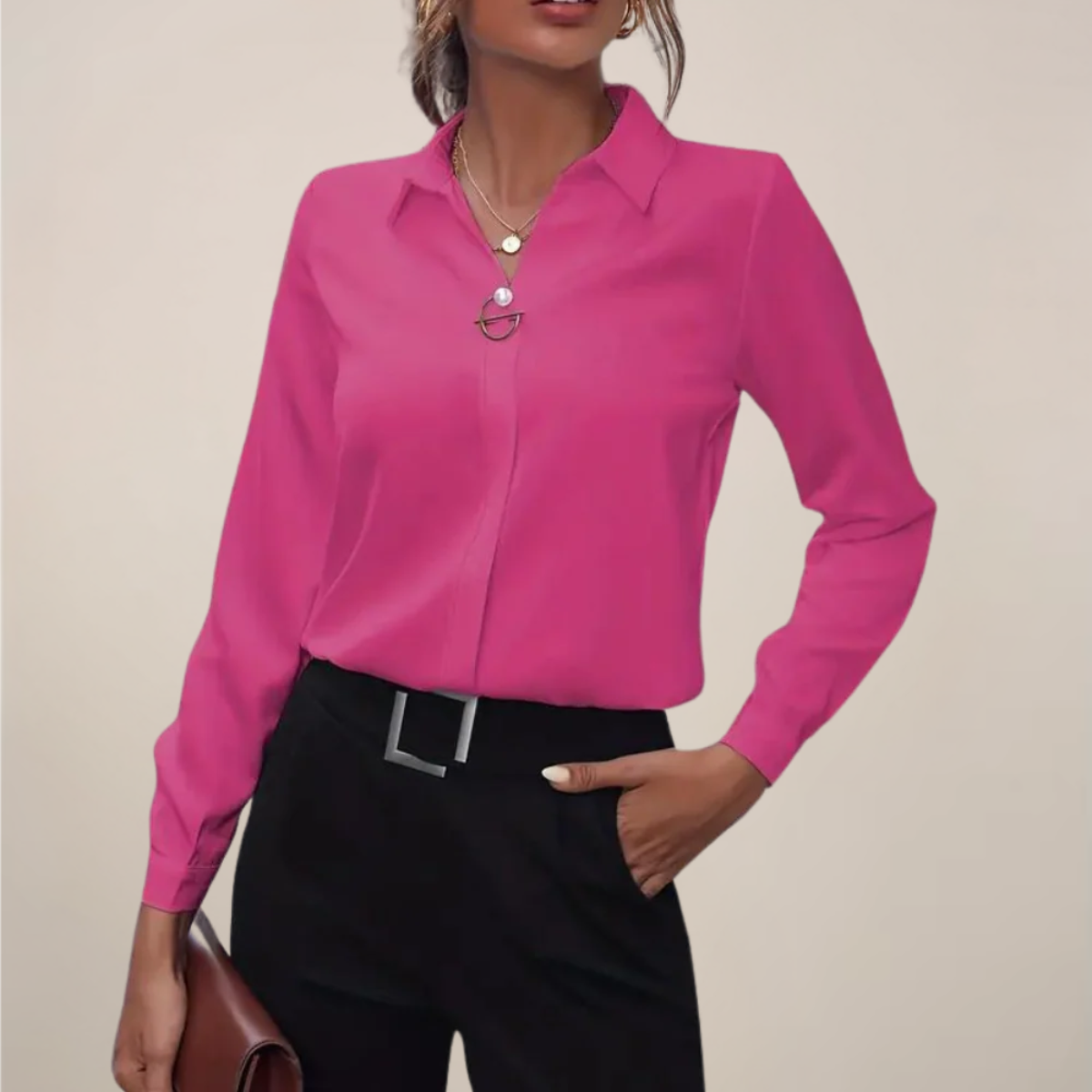 Elegant Classic Button Down Women's Blouse