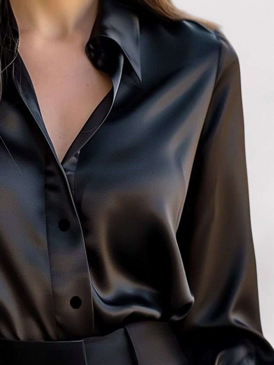 Elegant Smooth Long Sleeve Women's Blouse