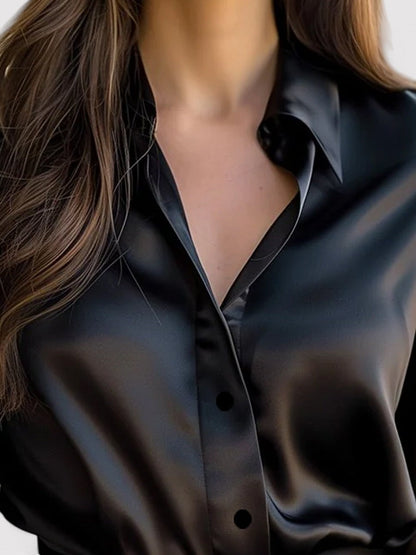 Elegant Smooth Long Sleeve Women's Blouse
