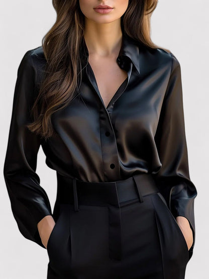 Elegant Smooth Long Sleeve Women's Blouse - Nocini