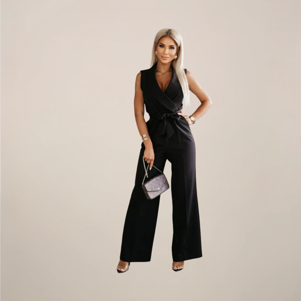 Elegant Strapless Flowy Jumpsuit for Women
