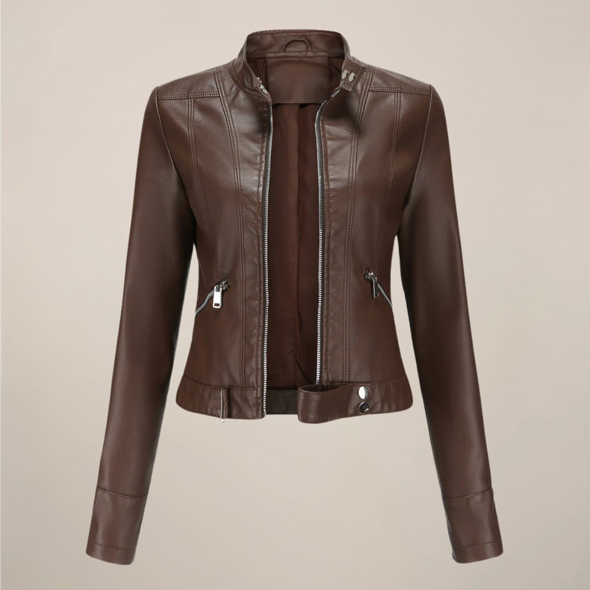 Classic Synthetic Leather Motorcycle Jacket