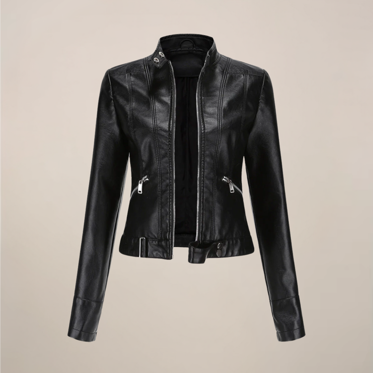 Classic Synthetic Leather Motorcycle Jacket - Nocini