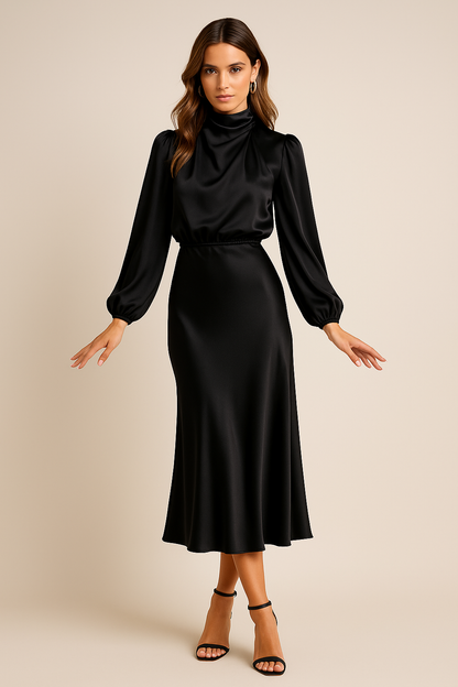 Elegant Crew Neck Knee Length Party Dress