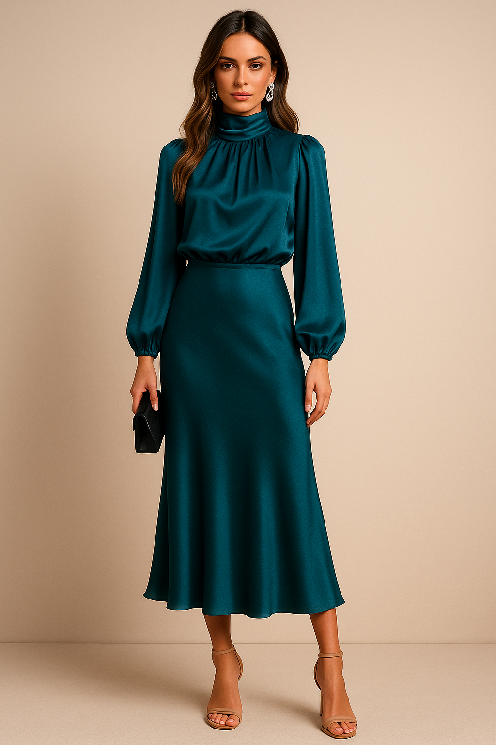 Elegant Crew Neck Knee Length Party Dress