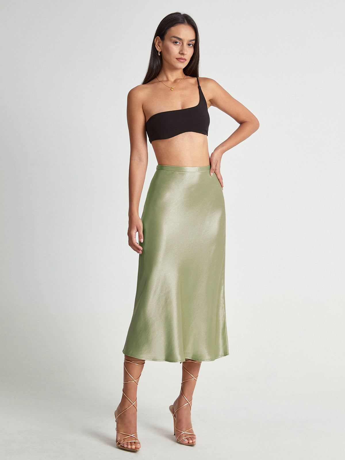 Elegant Mid Length High Waist Skirt