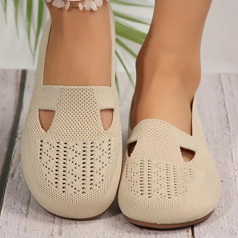 Comfortable Ladies Knit Flat Summer Sandals