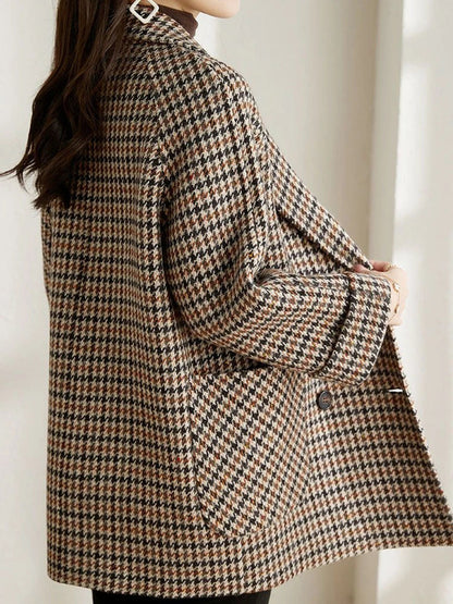 Classic Plaid Ladies Jacket - Trendy Autumn Coat