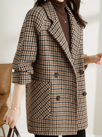 Classic Plaid Ladies Jacket - Trendy Autumn Coat