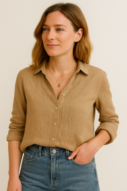 Elegant Classic Button Down Long Sleeve Top