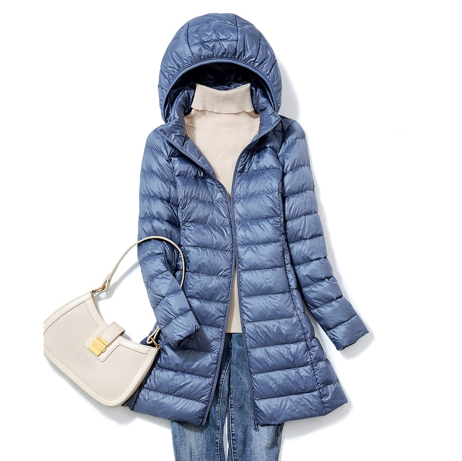 Warm Women's Quilted Puffer Parka Jacket - Nocini