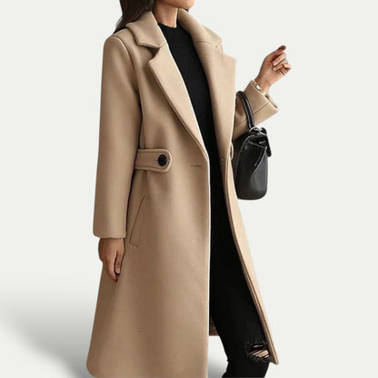 Stylish Long Winter Coat for Women with Oversized Collar