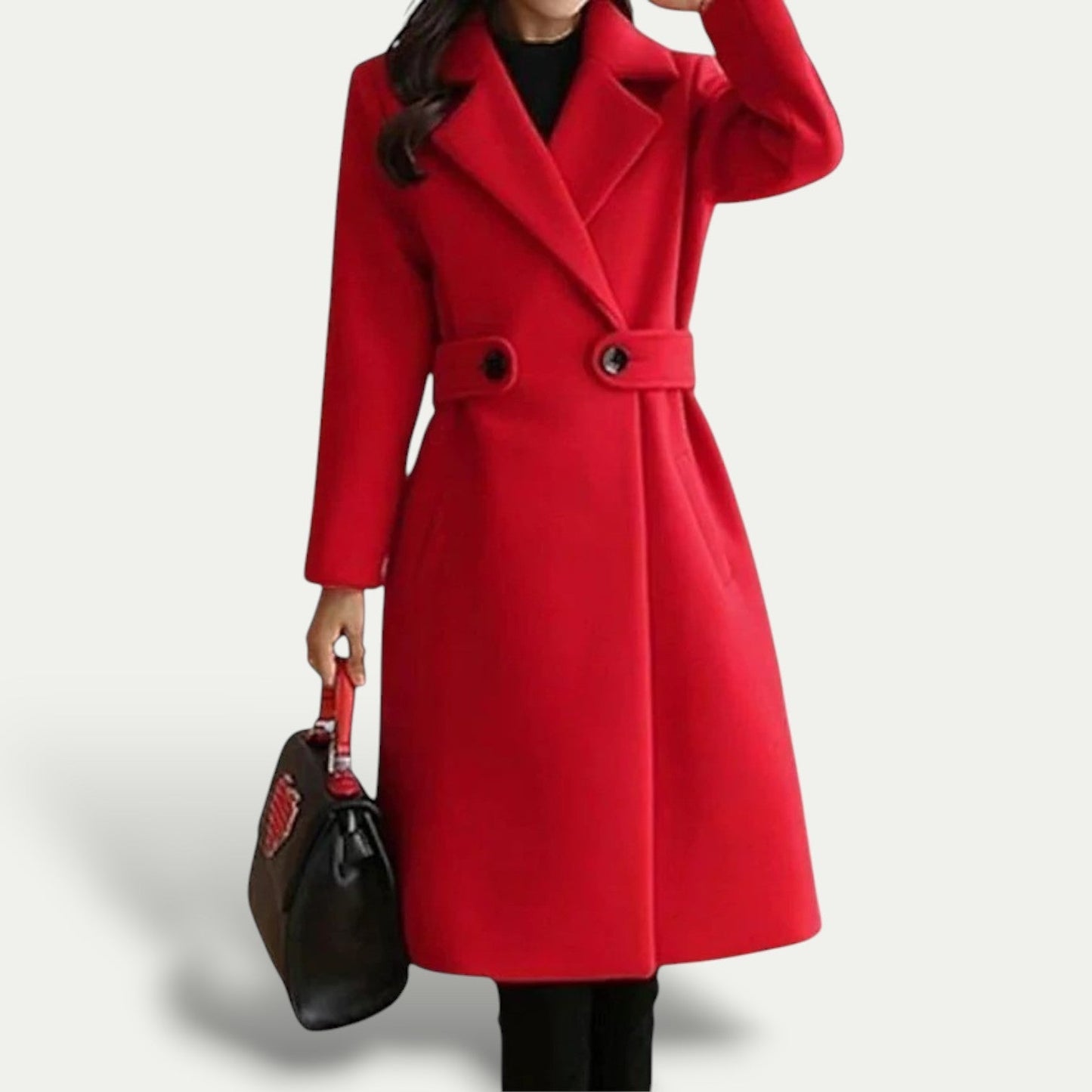 Stylish Long Winter Coat for Women with Oversized Collar