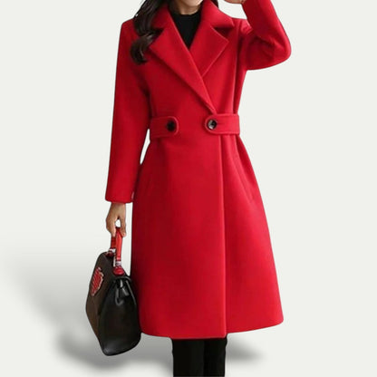 Stylish Long Winter Coat for Women with Oversized Collar