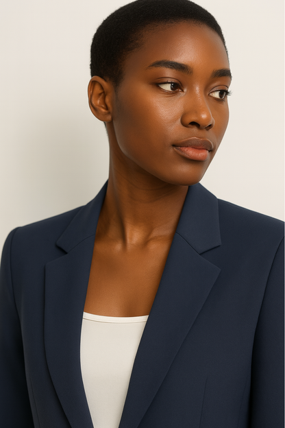 Professional Navy Business Suit with Beige Jacket