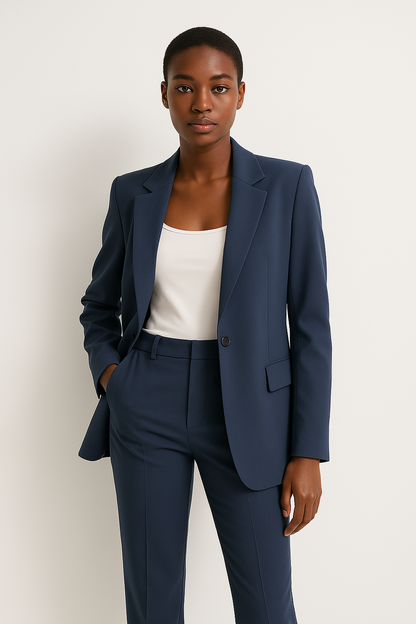 Professional Navy Business Suit with Beige Jacket - Nocini