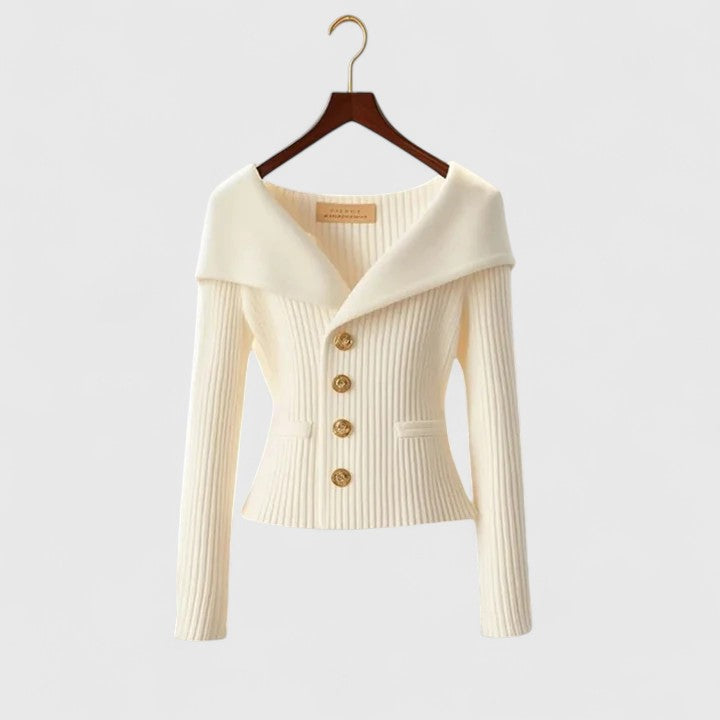 Feminine Cold Shoulder Knit Sweater for Women - Nocini