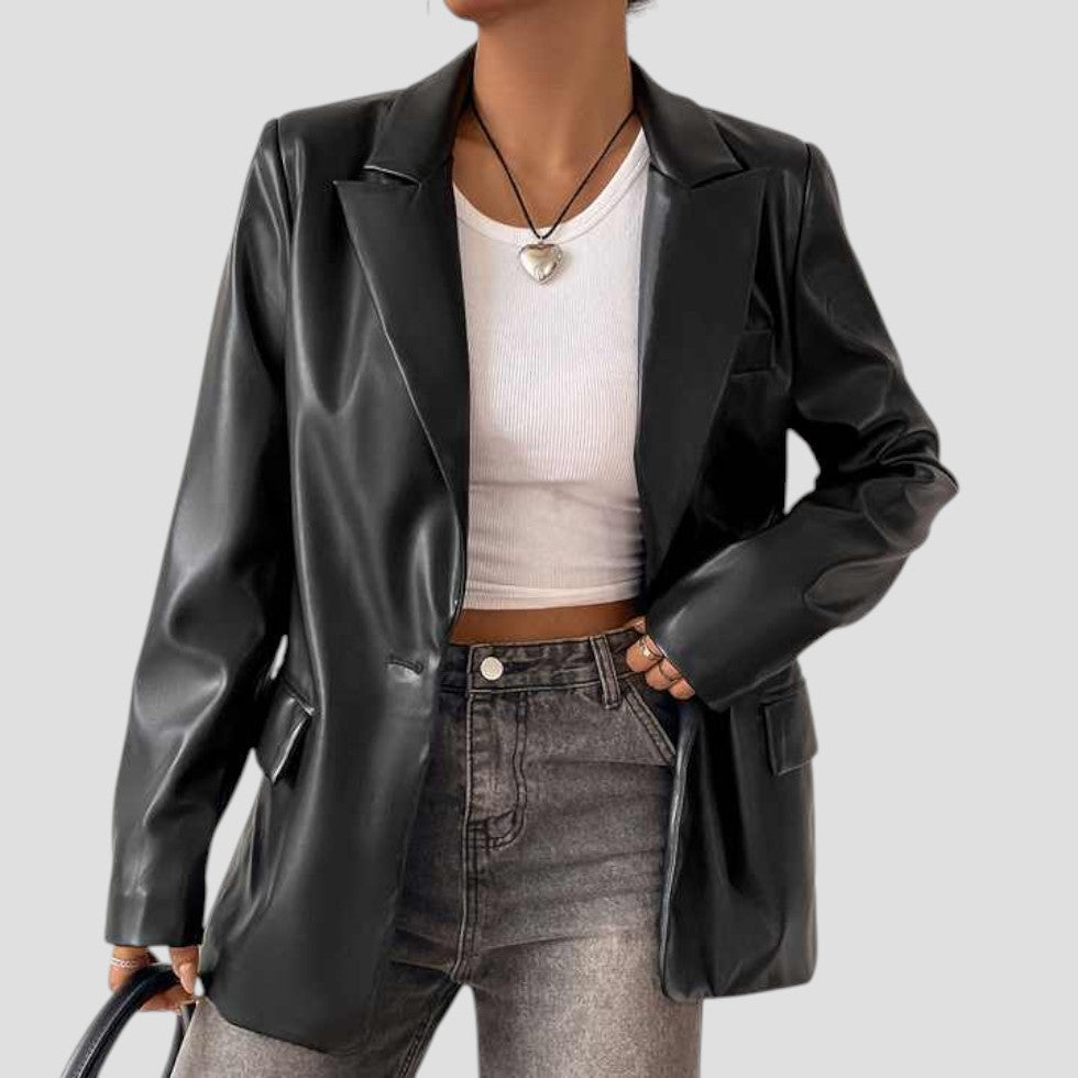 Classic Ladies' Formal Black Coat Jacket - Nocini